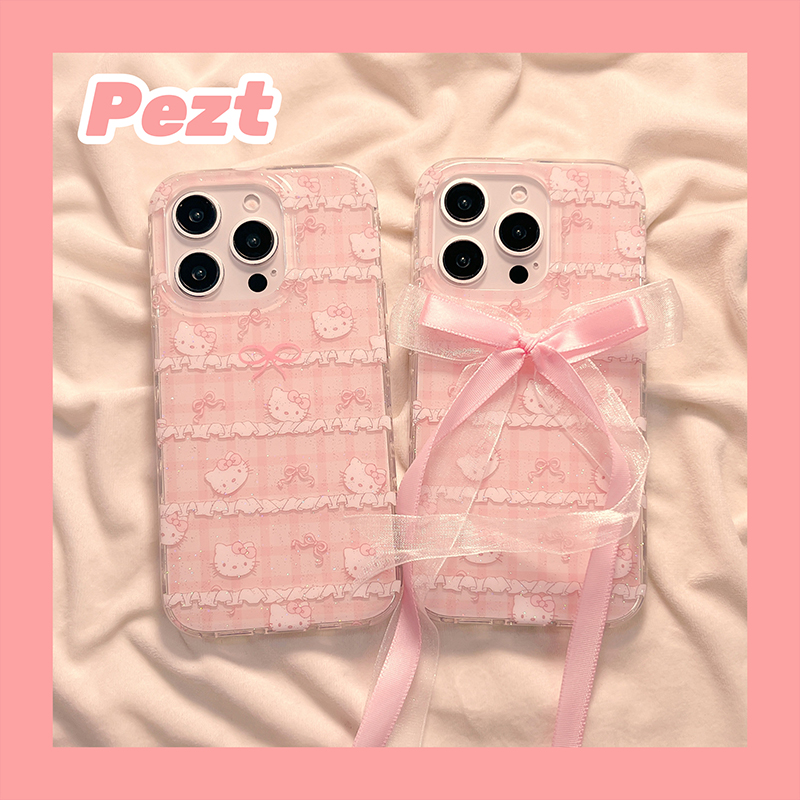 苹果手机壳蝴蝶结粉色hellokitty