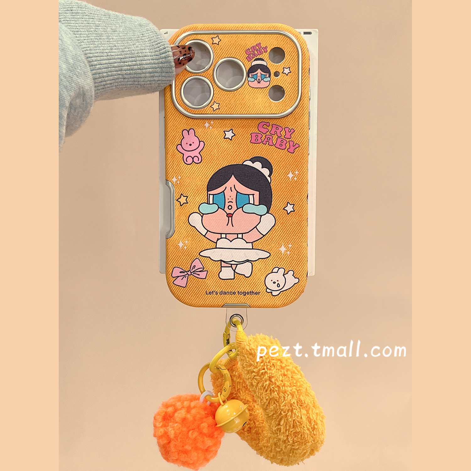 卡通芭蕾舞哭娃适用苹果17手机壳潮玩iphone16promax带挂绳17pro新款13防摔套萌系15Pro可爱14女款16Pro全包