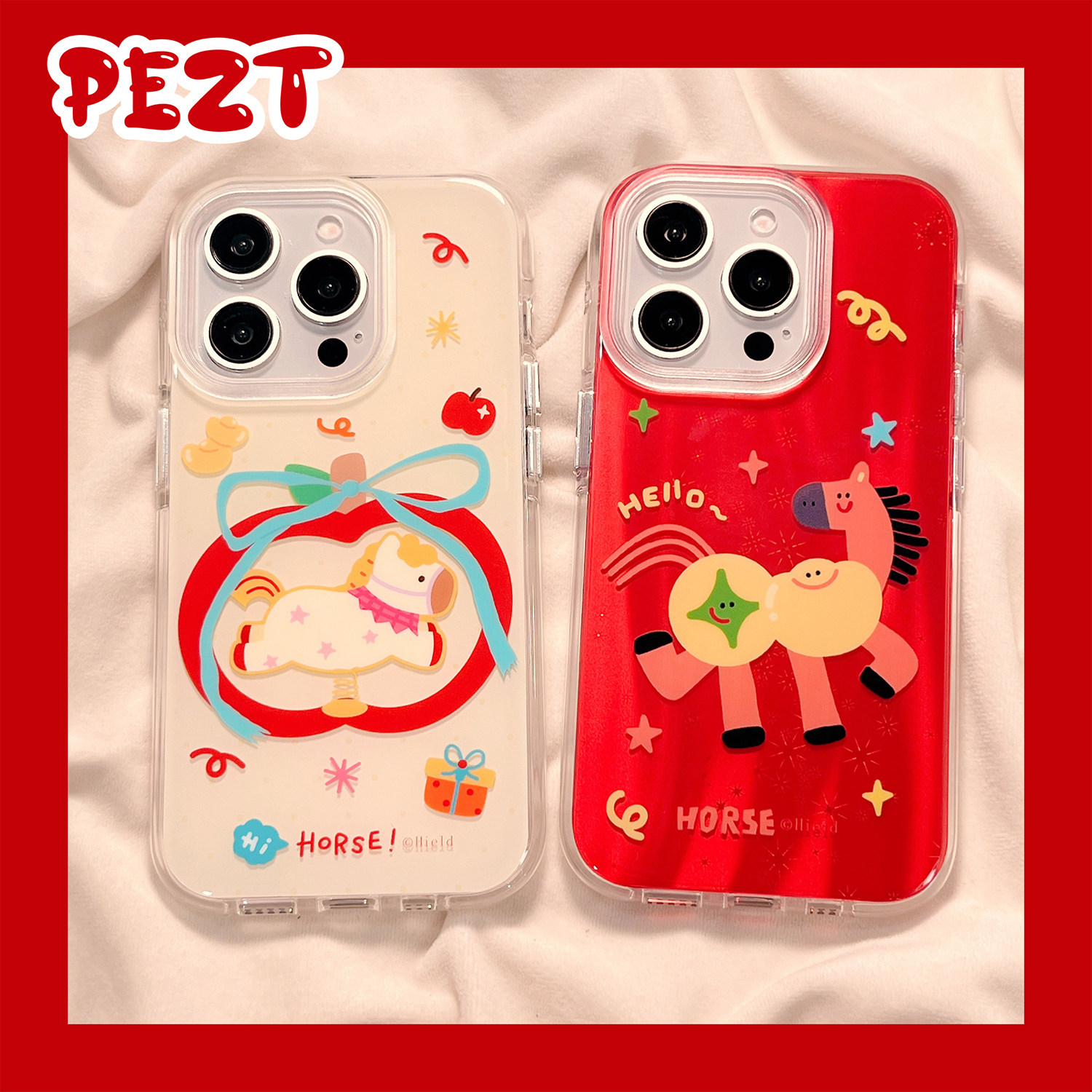 国潮新年红色可爱小马适用苹果17手机壳情侣iphone16promax卡通17promax马年13新款15防摔14保护套16女全包男,3C数码配件,手机保护套/壳,淘宝优惠券,粉丝福利购,淘宝优惠卷