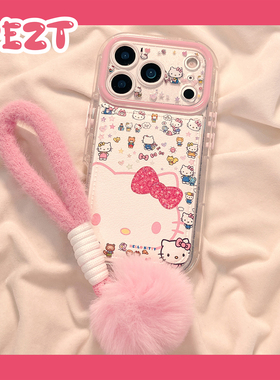 日韩风少女心可爱hellokitty适用苹果17手机壳皮质iphone16promax卡通17promax新款15防摔14硅胶套16女全包
