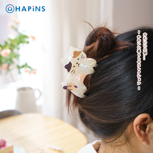 HAPiNS三花猫鲨鱼夹发量少半扎发发夹后脑勺头发夹子头饰发抓