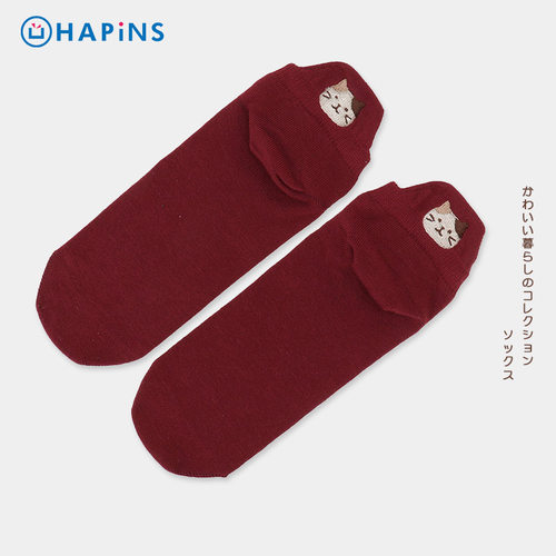 HAPiNS刺绣船袜亲肤柔软
