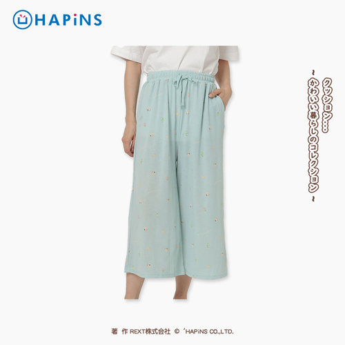 日本HAPiNS凉感三花猫睡衣女款新款夏家居服舒适透气亲肤裤子宽松