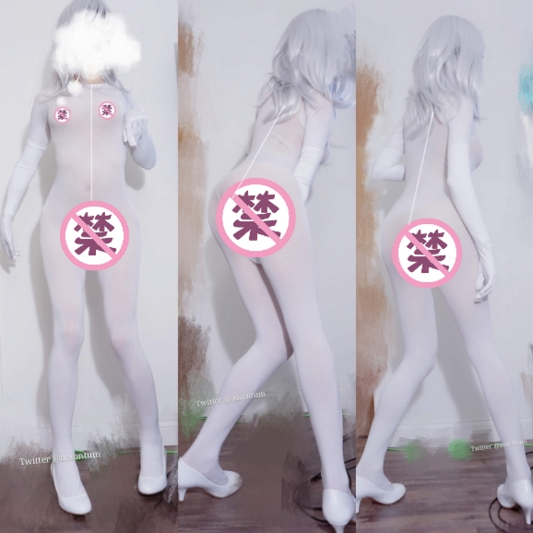 全身袜连裤伪娘大码连体丝袜情调男女性感透明开档白丝连身全包袜