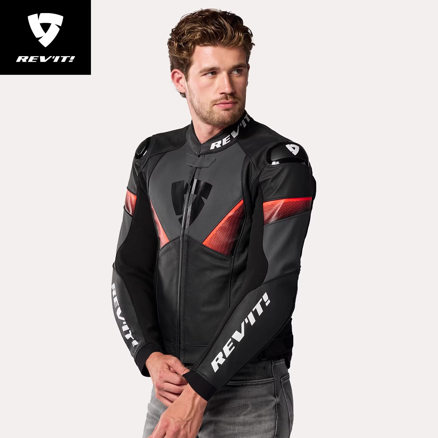 REVIT摩托车骑行服单体皮衣男防摔赛道皮夹克阿拉贡2竞速透气保暖