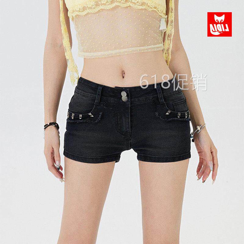 美式辣妹低腰弹力牛仔超短裤女春夏新款修身显瘦包臀热裤子ins潮