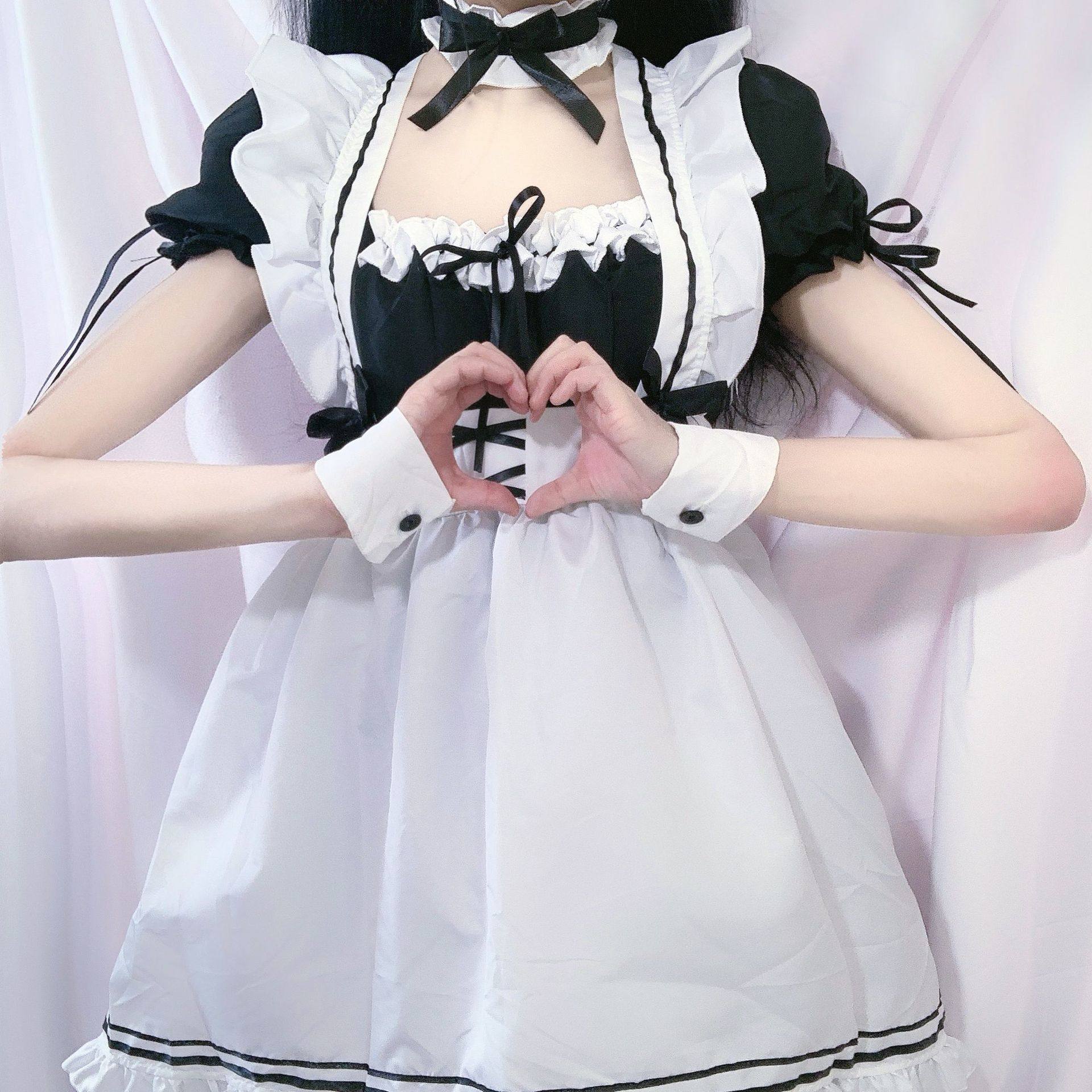 原创大码日系女仆装奇迹暖暖cosplay游戏制服lolita洛丽塔连衣裙