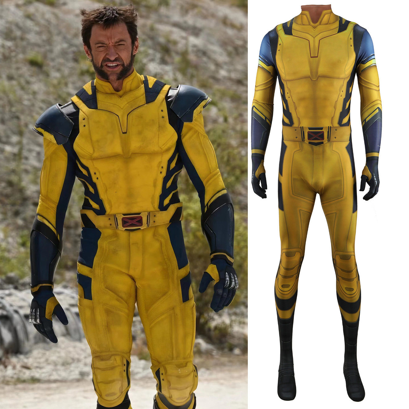 漫威死侍3金刚狼衣服Deadpool3连体紧身衣外贸服装万圣节服装