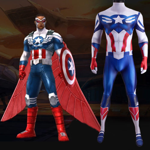 猎鹰与冬兵美国队长cos紧身衣Captain America万圣节舞台服