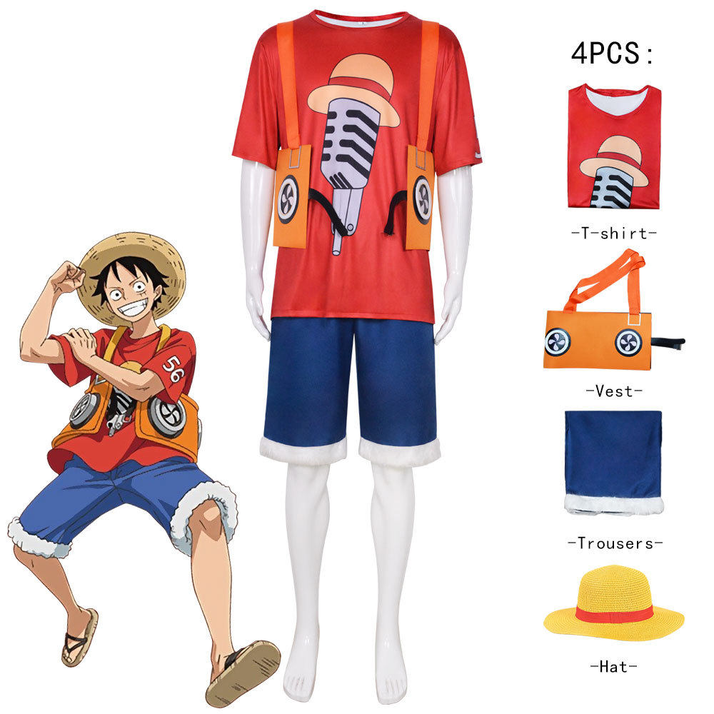 2022新海贼王剧场版RED路飞cosplay服装cos万圣节演出全码现货