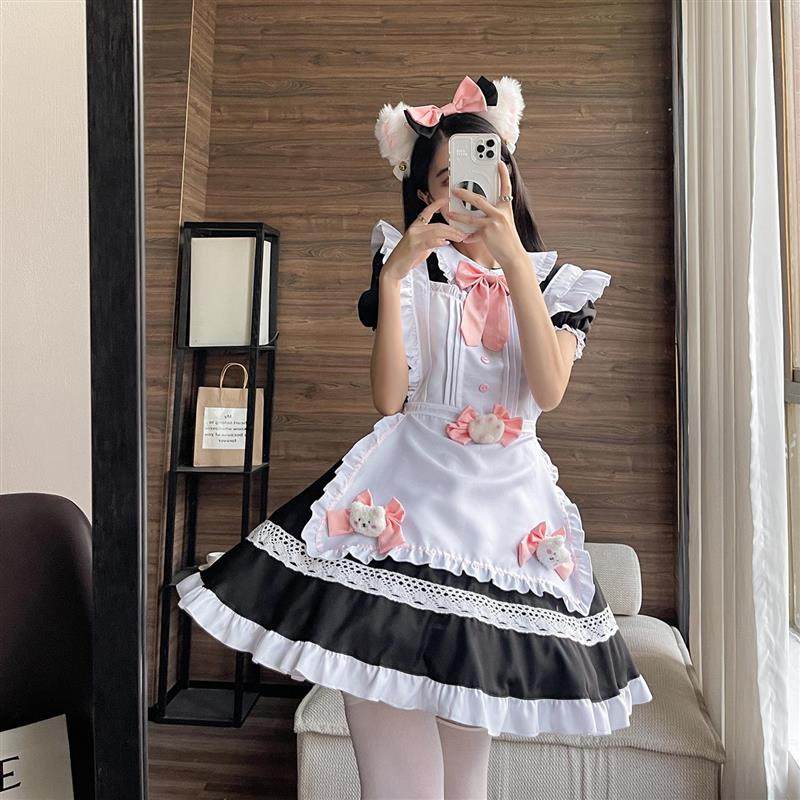跨境亚马逊猫猫玩偶女仆服女仆装COSPLAY演出服女佣装