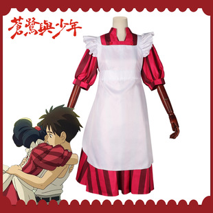 苍鹭与少年cos桐子红色连衣裙cosplay动漫清新少女甜美套装女