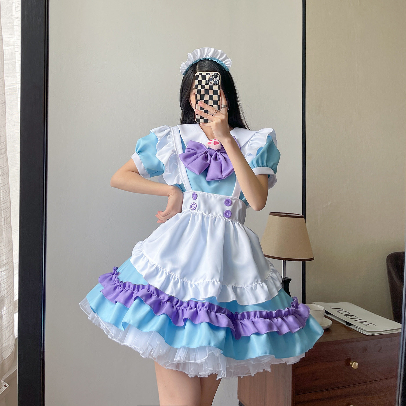 多色大码5件套日系紫猫爪女仆装COSPLAY演出服餐厅制服