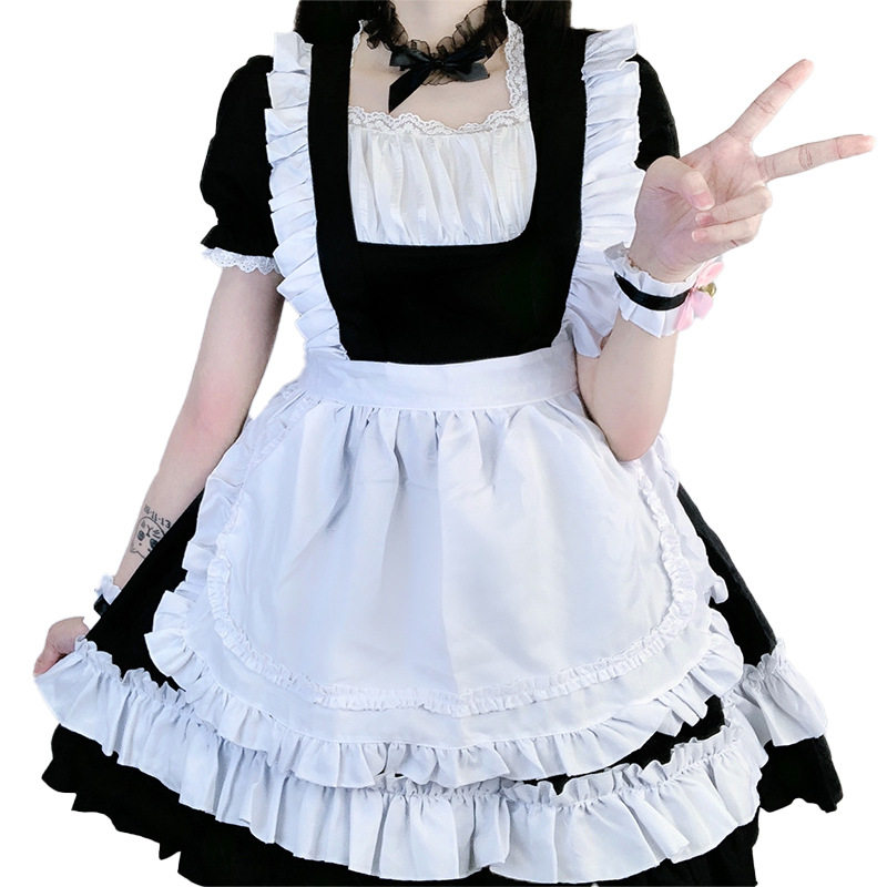 黑色女仆装甜美经典猫咪萝莉女佣装动漫角色扮演服