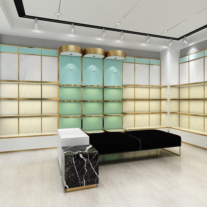 定制烤漆鞋子皮具展示柜靠墙箱包柜开放式体验展柜鞋子样品展示架