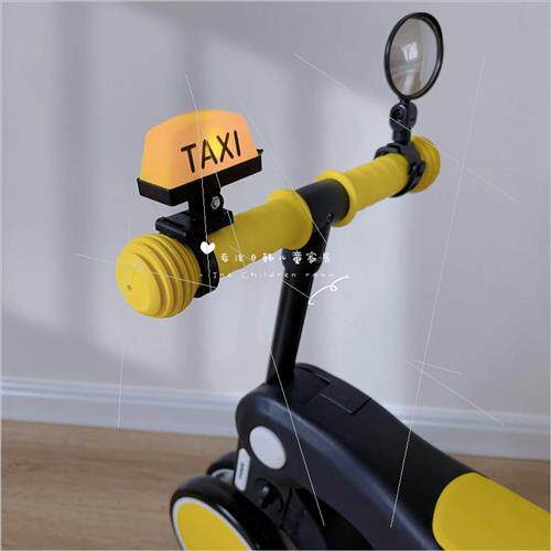 儿童自行滑板车成人电动车把手夜晚骑行警示灯牌Taxi摩的搞笑字样