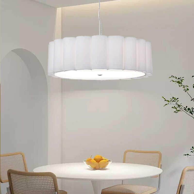 北欧奶油风卧室餐厅吊灯法式客厅书房衣帽间服装店设计师款布艺灯