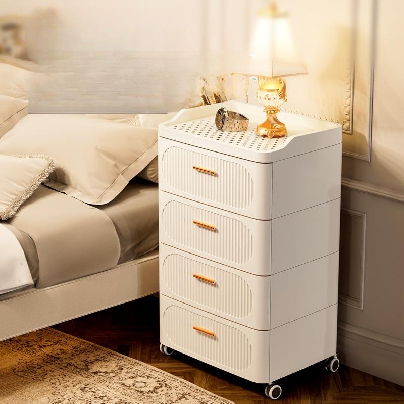 安家日记免安装抽屉式床头柜收纳柜客厅多层轻奢卧室奶油风健之章