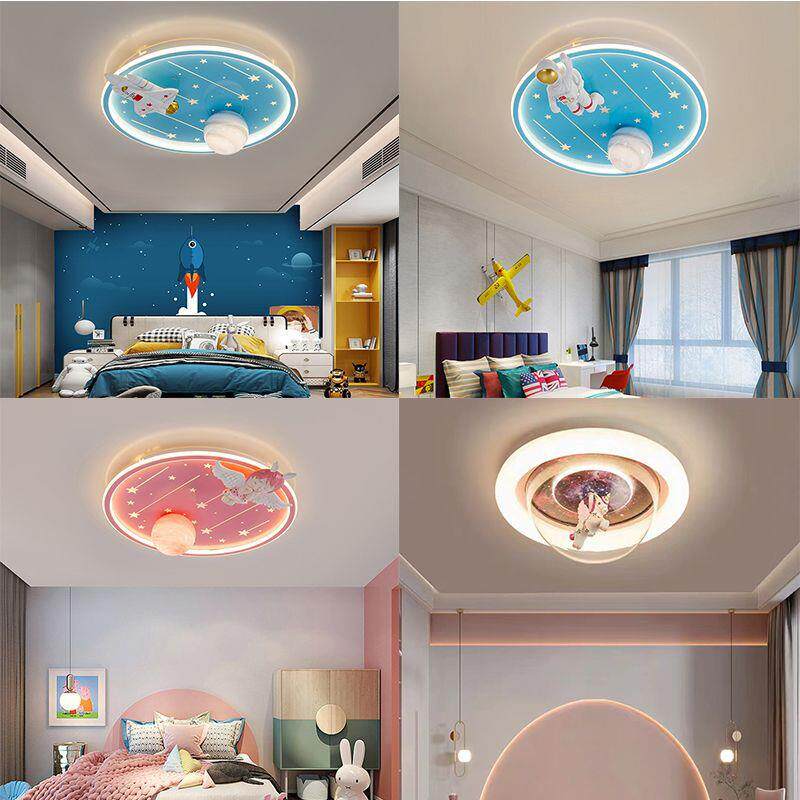 儿童房LED卧室灯男孩女孩创意卡通吸顶灯房间灯具少女灯