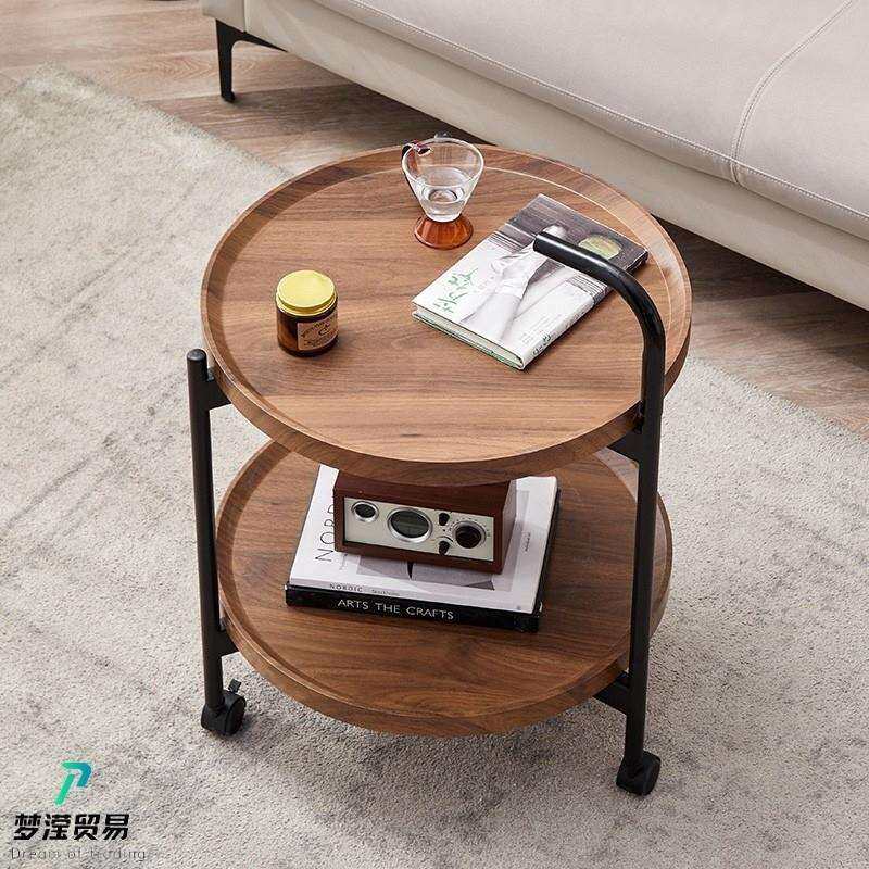 沙发边几家用现代风双层置物架客厅可移动小推车厨房餐厅小茶几