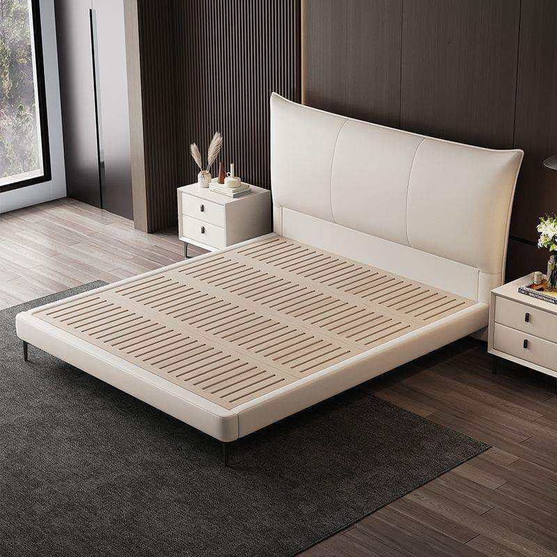 意式香奈耳超薄床头爆款网红齐边高端轻奢新古典极简主卧真皮床大