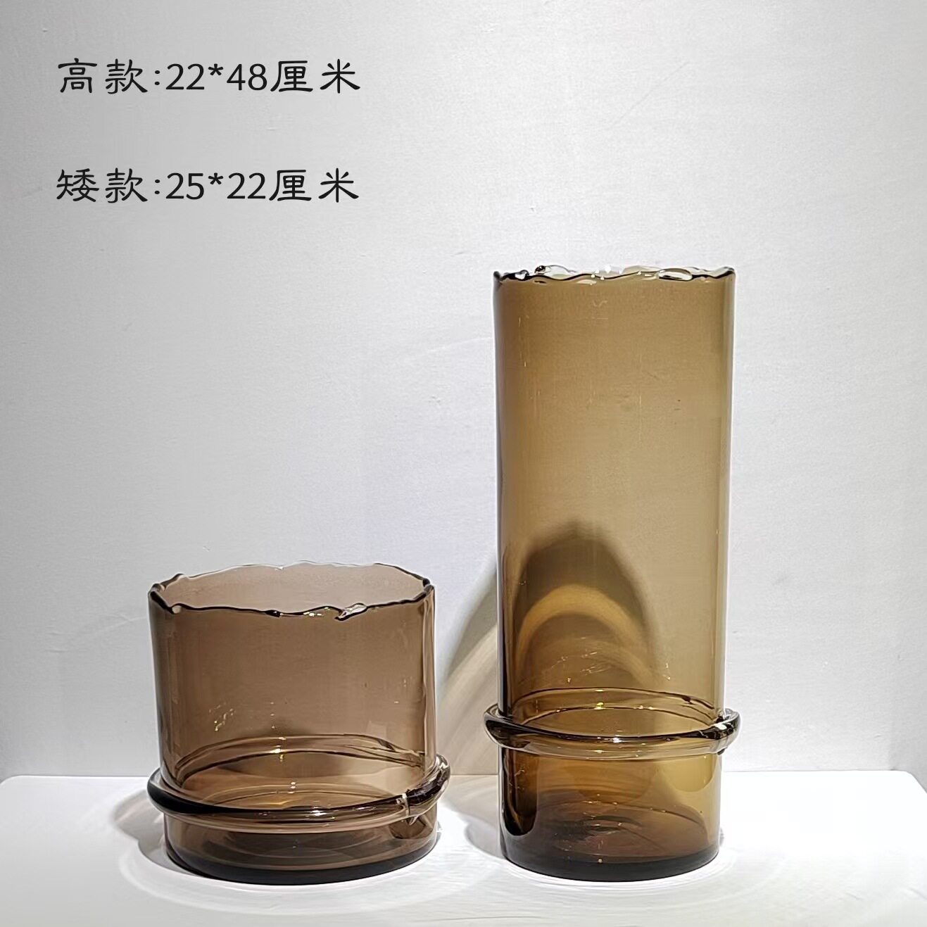 现代简约厚重琉璃缠丝花瓶摆件家居样板房会客厅台面装饰摆件