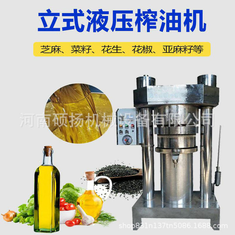 小型芝麻香油机全自动花生大豆山茶籽液压榨油机立式双料桶压油机