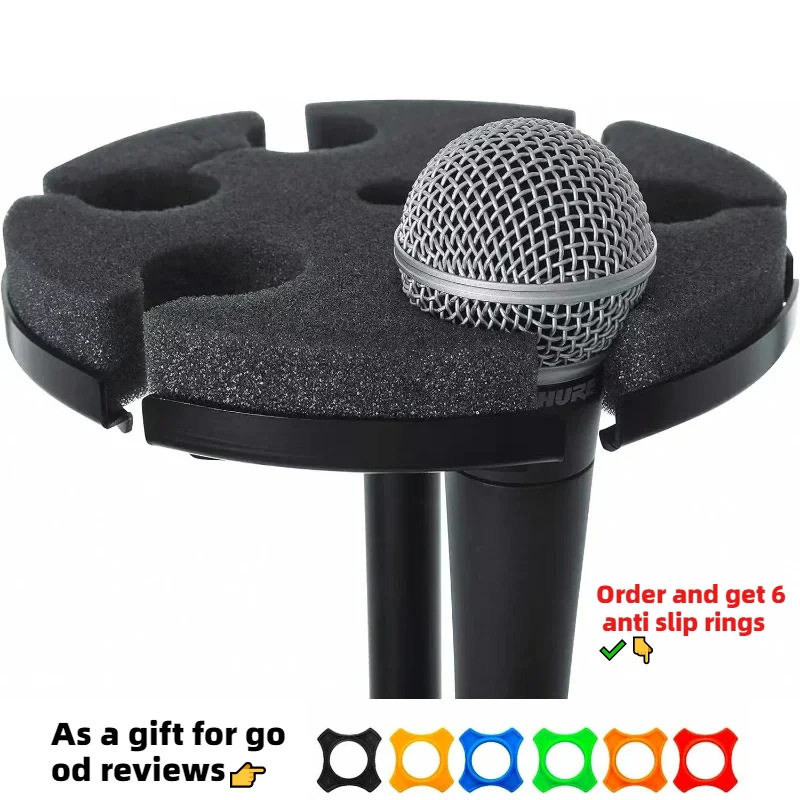 话筒支架6机位收纳架有线无线麦克风圆盘支架悬挂麦克风舞台演出