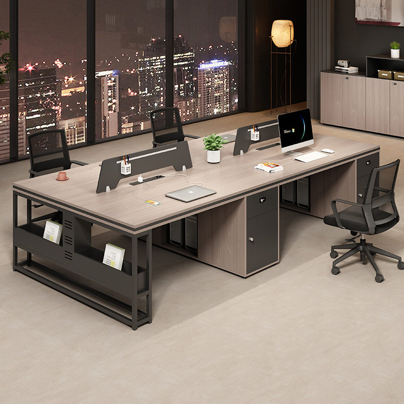 简约现代六人位屏风办公桌椅