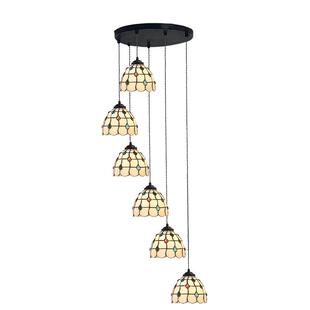 直销7寸帝凡尼彩珠珠帘别墅复式 楼loft旋转楼梯手工六头吊灯