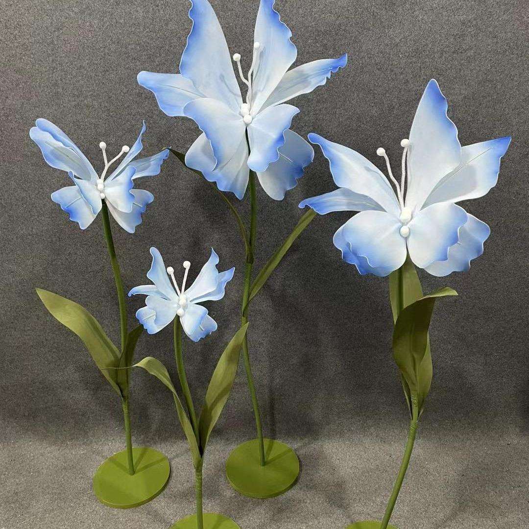 大型纸艺手工晕染蝴蝶婚庆路引店铺橱窗美陈道具布置装饰摄影