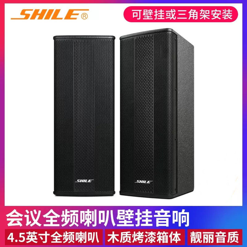 狮乐（SHILE）BX-404专业会议全频木质箱体4.5英寸壁挂式音箱