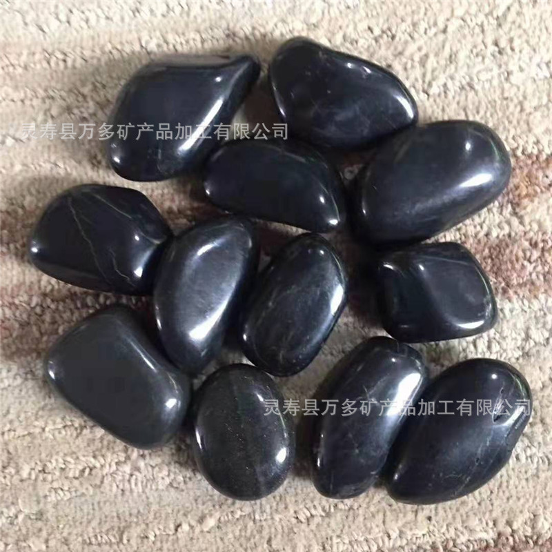 厂家供应光面抛光鹅卵石雨花石黑色白色红黄色园林庭院五彩雨花石