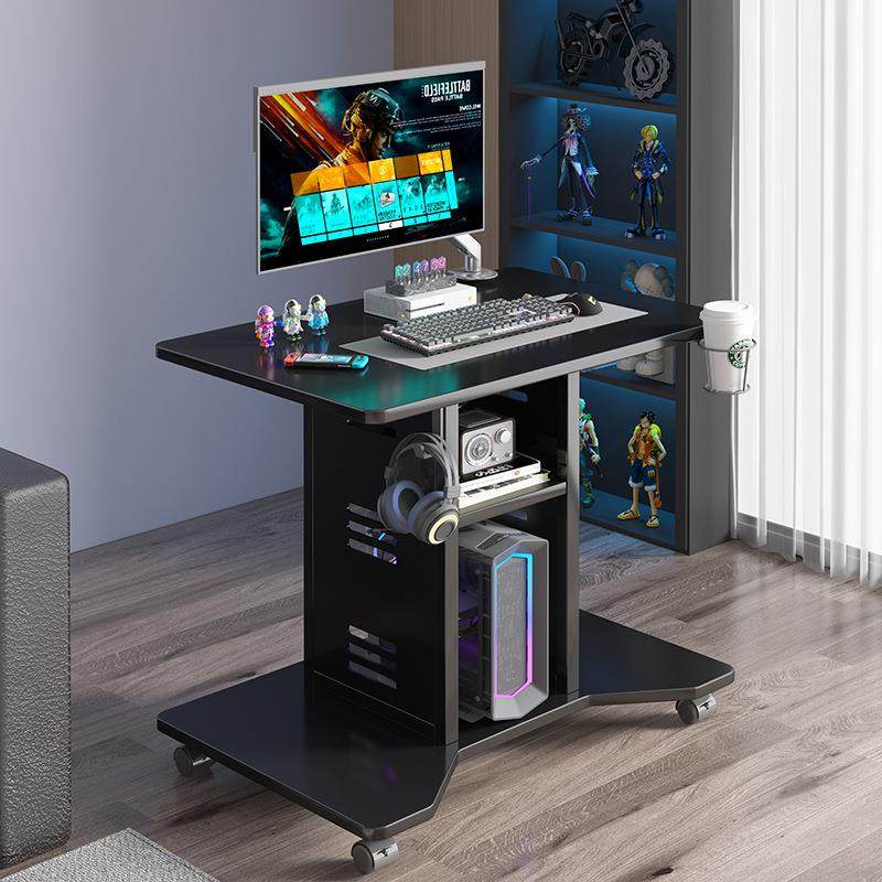 实木电脑桌小型家用台式电竞桌单人书桌小户型卧室床边移动小桌子