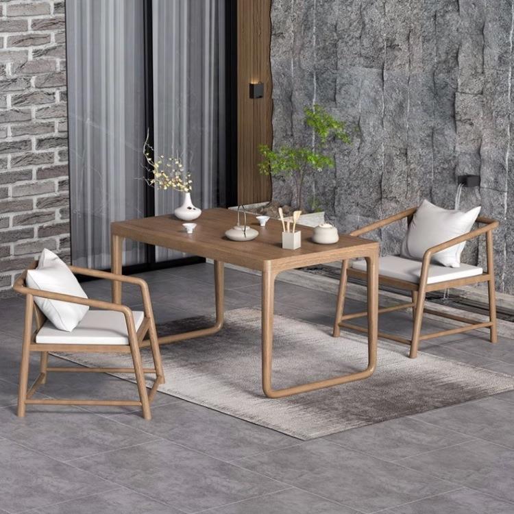 阳台简约茶桌椅组合小户型茶台家用茶台实木简易小茶桌极简泡茶桌