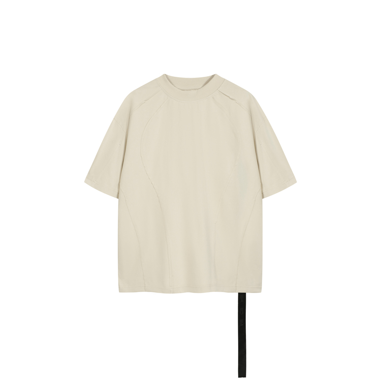 thumbnail for Style Deconstructed Patchwork Cut Pure Color Short-Sleeved T-Shirt S2222