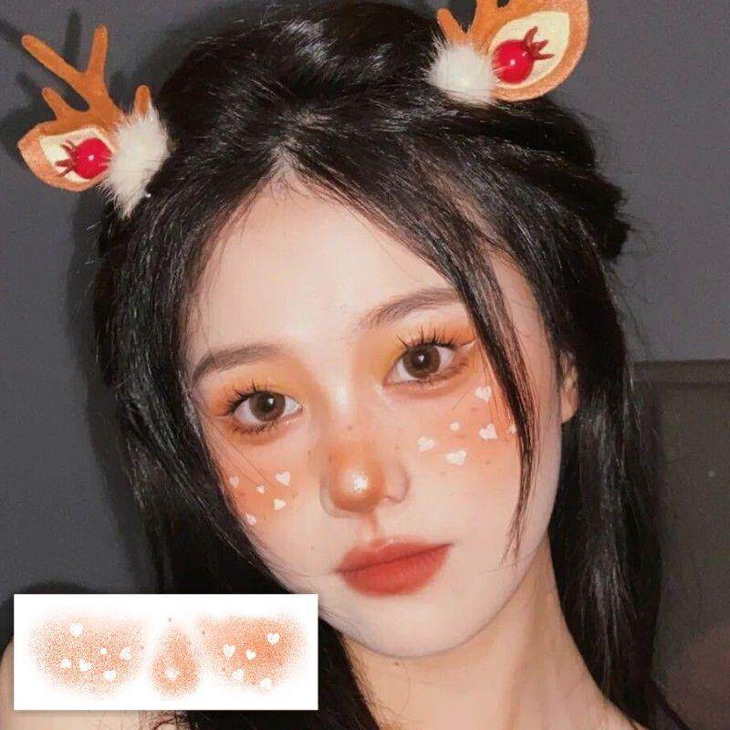 圣诞小鹿妆容脸贴  氛围麋鹿妆 糖果爱心草莓趣味纹身贴 创意仿妆