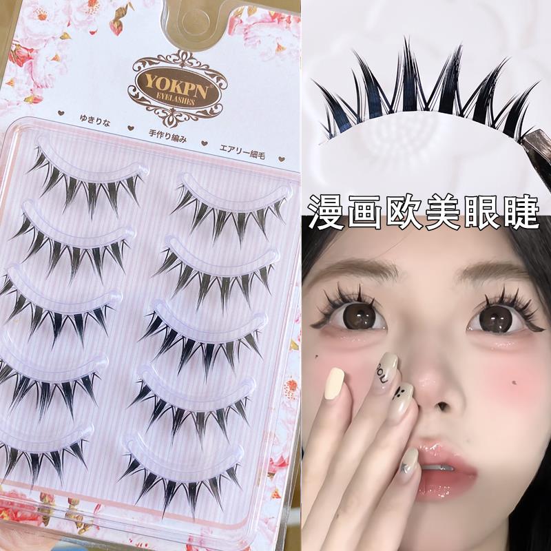 5对透明软梗自然浓密假睫毛漫画芭比大眼轻欧美泰式妆恶魔眼睫毛