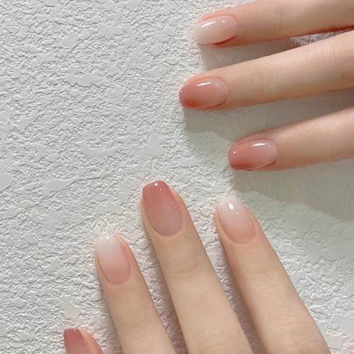 手工渐变穿戴甲显白春日蜜