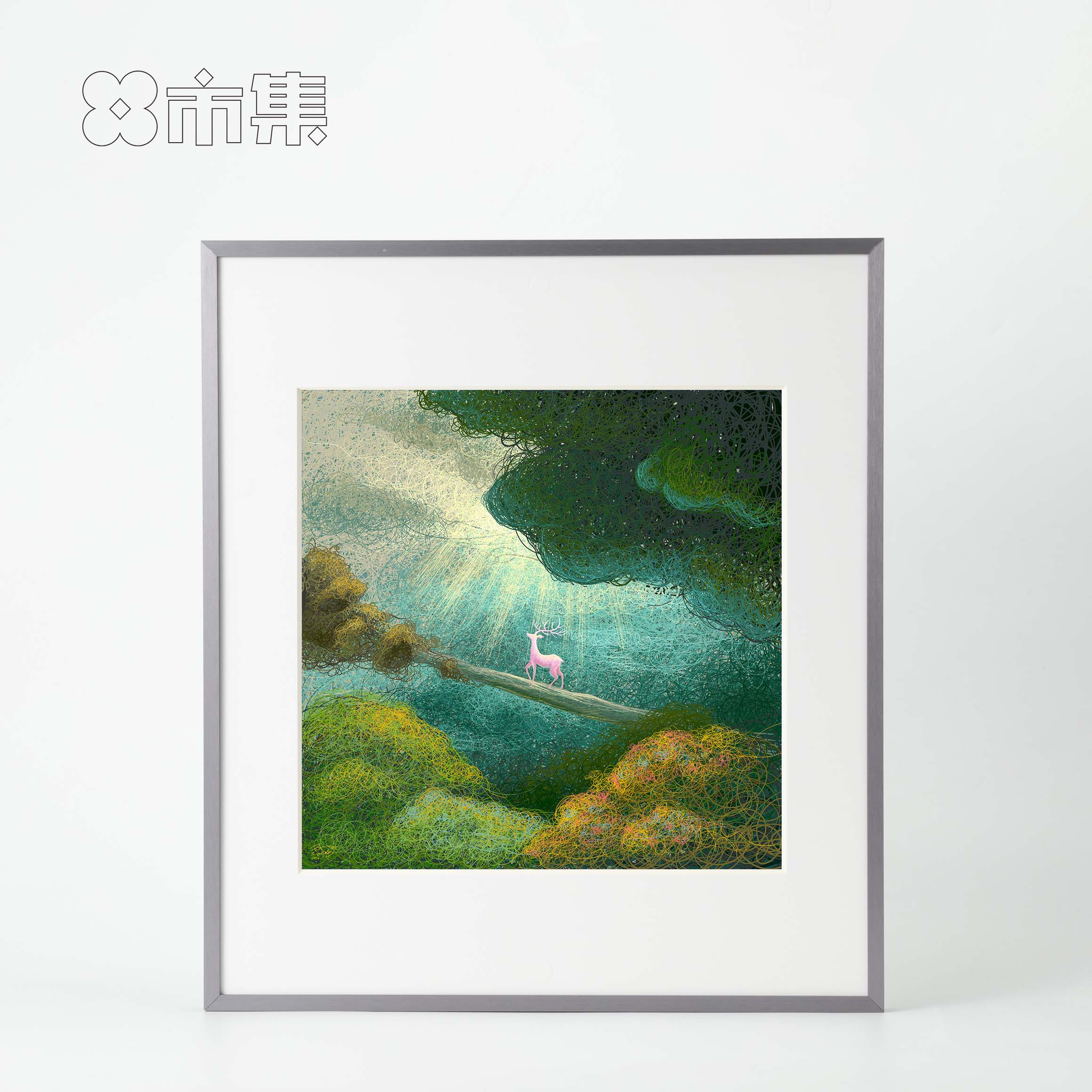 王云飞插画《森林》梦幻绿色艺术装饰画 中国插画艺术展x市集出品