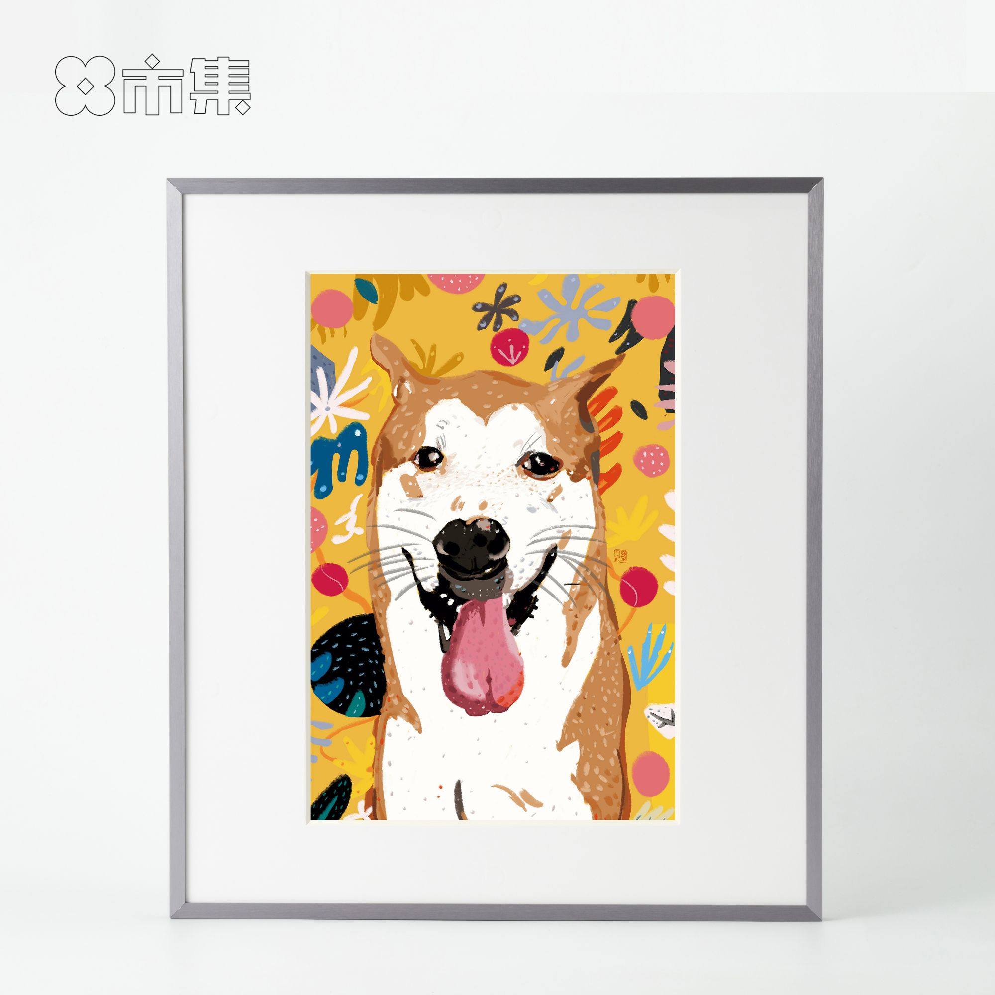 陈可菲插画《bb》可爱秋田犬艺术装饰画 中国插画艺术展x市集出品