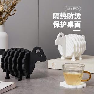 日本热水杯垫硅胶ins风隔热餐桌垫防滑防烫耐高温锅垫家用茶杯垫