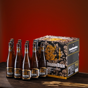 500ml*12玻璃瓶整箱老挝进口黄啤金三角龙啤全麦芽精酿黄啤酒批发