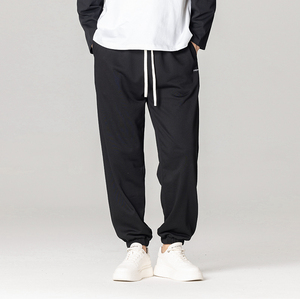 HTHI束脚卫裤男夏季薄款宽松潮牌纯棉休闲运动哈伦长裤子阔腿裤潮