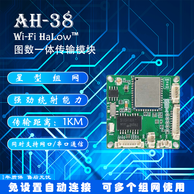 无线WiFiHaLow图数一体传输模块