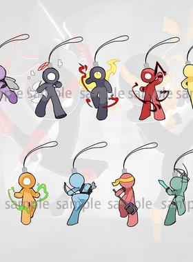 ab柴挂件Alan Becker 火柴人手机链周边同人高颜值学生森系挂件