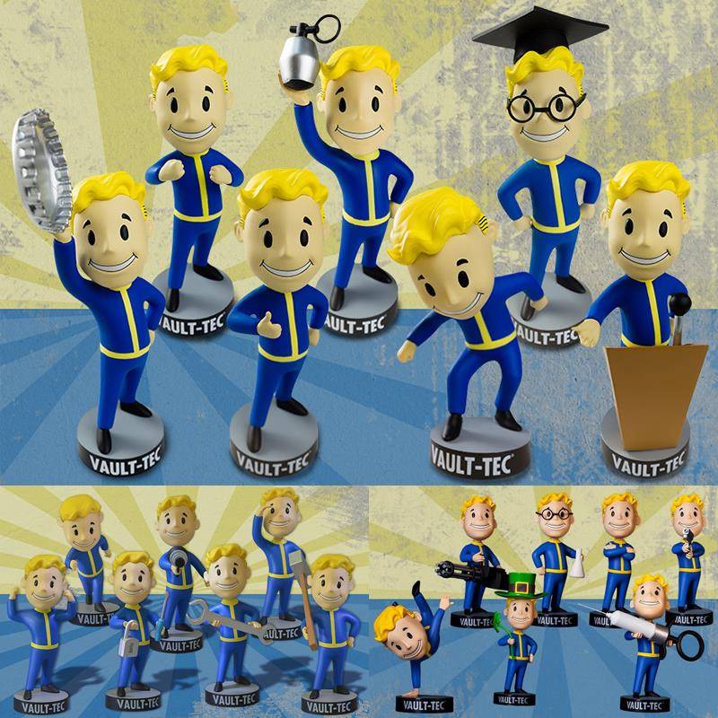Fallout辐射4模型VaultBoy哔哔小子摇头公仔人偶模型车载摆件周边