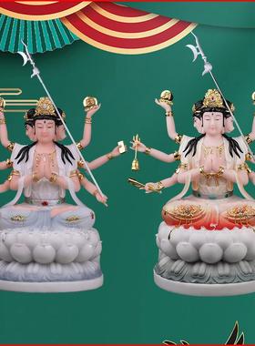 木语斗母元君斗姆四面八臂摆件