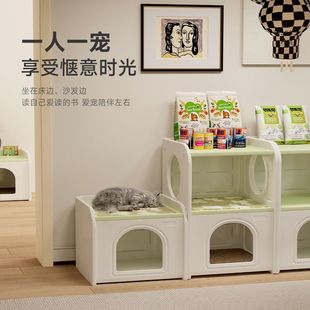 通用 猫窝床头柜窝猫房子树脂现代简约宠物床边柜小型多功能柜四季