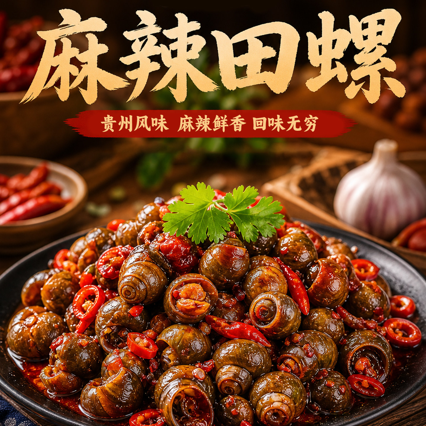 炒田螺麻辣口味500g贵州产地